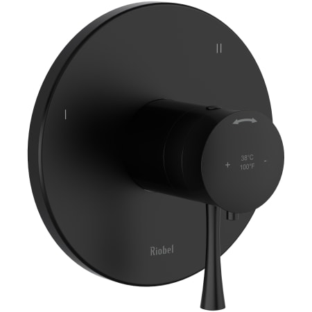 Riobel Edge Three Independent, Two Shared Function Thermostatic Valve Trim Only with Single Lever Handle and Integrated Diverter - Less Rough In Black