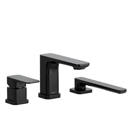 Riobel Equinox Deck Mounted Roman Tub Filler with Built-In Diverter - Includes Hand Shower Black