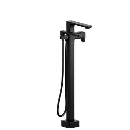 Riobel Equinox Floor Mounted Thermostatic Tub Filler with Built-In Diverter - Includes Hand Shower Black
