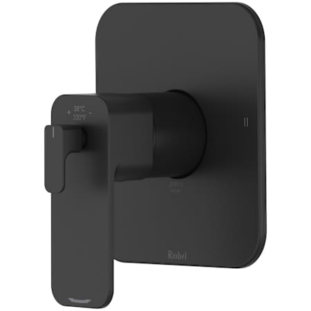 Riobel Equinox Two Function Thermostatic Valve Trim Only with Single Lever Handle and Integrated Diverter - Less Rough In Black