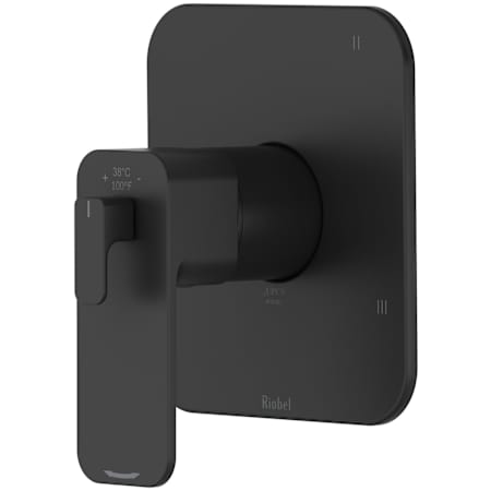 Riobel Equinox Five Function Thermostatic Valve Trim Only with Single Lever Handle and Integrated Diverter - Less Rough In Black