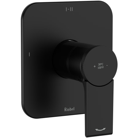 Riobel Fresk Two Independent and One Shared Function Thermostatic Valve Trim Only with Single Lever Handle and Integrated Diverter - Less Rough In Black