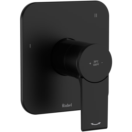 Riobel Fresk Three Independent Function Thermostatic Valve Trim Only with Single Lever Handle and Integrated Diverter - Less Rough In Black