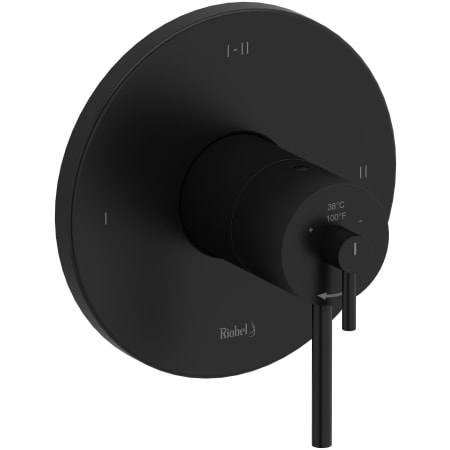 Riobel GS Two Independent and One Shared Function Thermostatic Valve Trim Only with Single Lever Handle and Integrated Diverter - Less Rough In Black