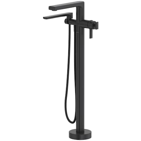 Riobel Manifesto Floor Mounted Tub Filler with Built-In Diverter - Includes Hand Shower Black