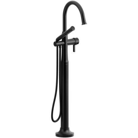 Riobel Momenti Floor Mounted Thermostatic Tub Filler with Built-In Diverter - Includes Hand Shower Black