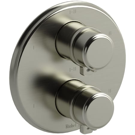 Riobel Momenti Six Function Thermostatic Valve Trim Only with Dual Lever Handles and Integrated Diverter - Less Rough In Brushed Nickel