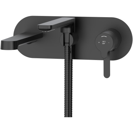 Riobel Nibi Wall Mounted Tub Filler with Built-In Diverter - Includes Hand Shower Black