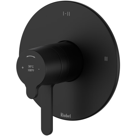 Riobel Nibi Two Independent and One Shared Function Thermostatic/Pressure Balanced Valve Trim Only with Single Lever Handle and Integrated Diverter - Less Rough In Black