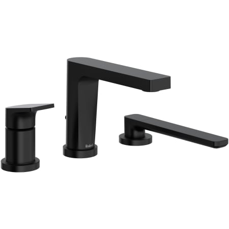 Riobel Ode Deck Mounted Roman Tub Filler with Built-In Diverter - Includes Hand Shower Black
