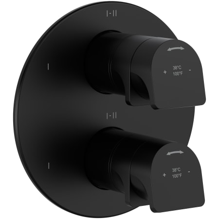 Riobel Ode Six Function Thermostatic Valve Trim Only with Dual Lever Handles and Integrated Diverter - Less Rough In Black