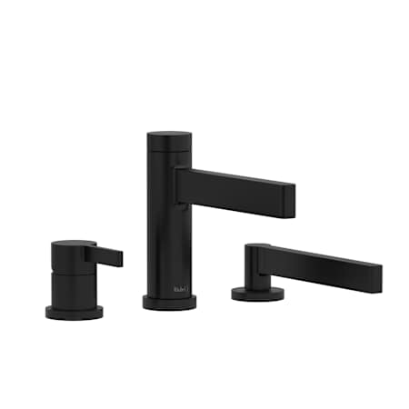 Riobel Paradox Deck Mounted Roman Tub Filler with Built-In Diverter - Includes Hand Shower Black