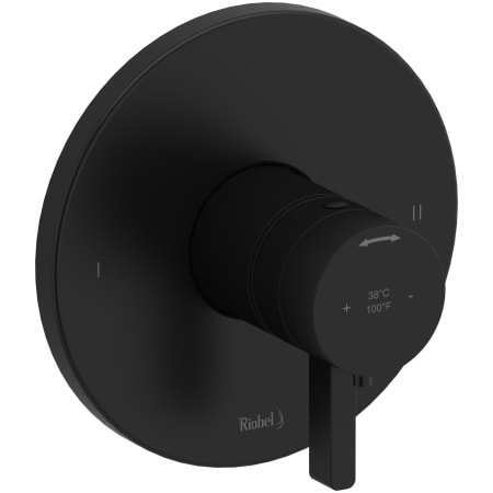 Riobel Paradox Two Independent Function Thermostatic Valve Trim Only with Single Lever Handle and Integrated Diverter - Less Rough In Black