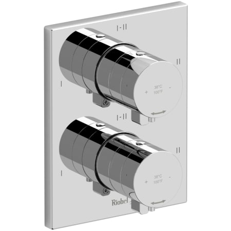 Riobel Paradox Six Function Thermostatic Valve Trim Only with Dual Lever Handles and Integrated Diverter - Less Rough In Chrome