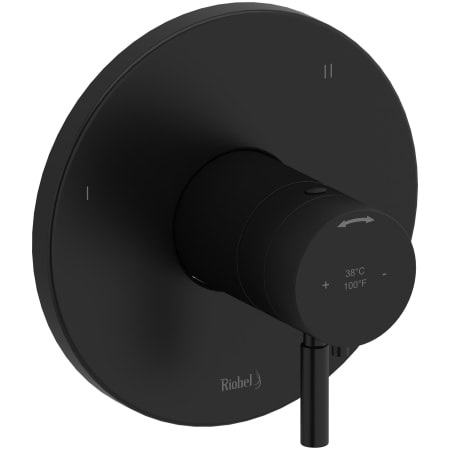 Riobel Riu Three Independent Function Thermostatic Valve Trim Only with Single Lever Handle and Integrated Diverter - Less Rough In Black