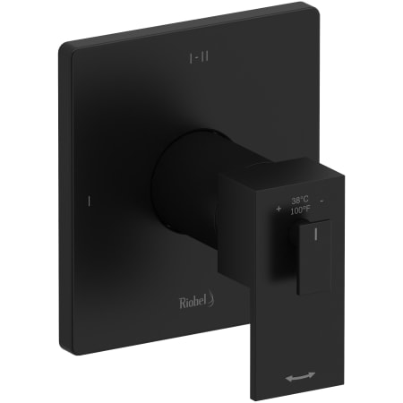 Riobel Kubik Two Independent and One Shared Function Thermostatic Valve Trim Only with Single Lever Handle and Integrated Diverter - Less Rough In Black
