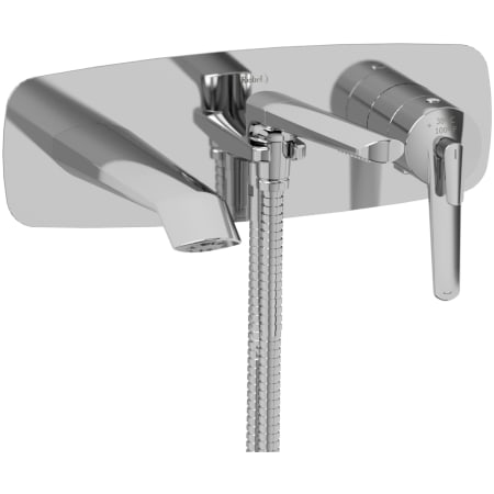 Riobel Venty Wall Mounted Tub Filler with Built-In Diverter - Includes Hand Shower Chrome
