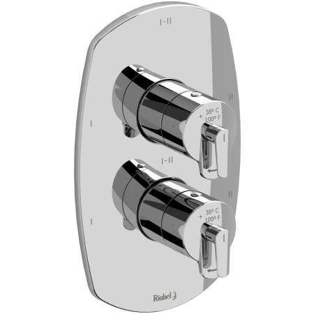 Riobel Venty Six Function Thermostatic Valve Trim Only with Dual Lever Handles and Integrated Diverter - Less Rough In Chrome