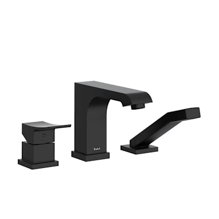 Riobel Zendo Deck Mounted Roman Tub Filler with Built-In Diverter - Includes Hand Shower Black
