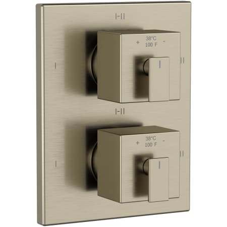 Riobel Zendo Six Function Thermostatic Valve Trim Only with Dual Lever Handles and Integrated Diverter - Less Rough In Brushed Nickel