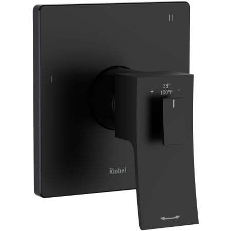 Riobel Zendo Three Independent Function Thermostatic Valve Trim Only with Single Lever Handle and Integrated Diverter - Less Rough In Black