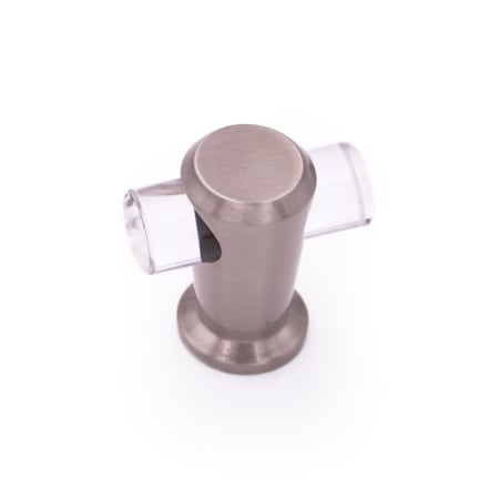 RK International Radiance 1 3/8" Modern Acrylic T Bar Cabinet Knob / T Bar Drawer Pull with Solid Brass Base Satin Nickel