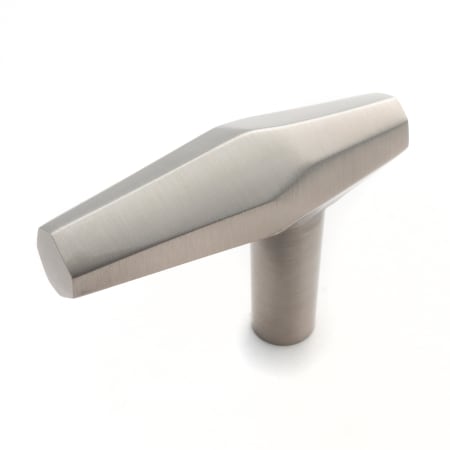 RK International Gibraltar 2" Faceted Offset T Bar Solid Brass Cabinet Knob / Drawer Knob Satin Nickel