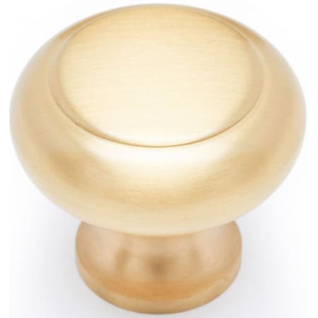 RK International Plain 1-1/4 Inch Solid Brass Mushroom Cabinet / Drawer Knob Satin Brass