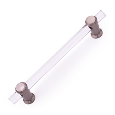 RK International Radiance 6" Center to Center Modern Acrylic Bar Cabinet Handle Drawer Pull with Solid Brass Mounts Satin Nickel