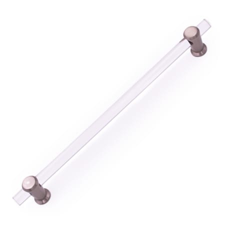 RK International Radiance 10" Center to Center Large Modern Acrylic Bar Cabinet Handle / Drawer Pull with Solid Brass Mounts Satin Nickel