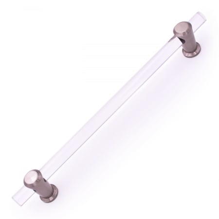 RK International Radiance 12" Center to Center Acrylic Clear Bar Modern Appliance Handle / Appliance Pull with Solid Brass Mounts Satin Nickel
