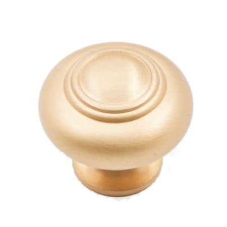 RK International Small Double Ringed 1 1/4" Vintage Traditional Round Solid Brass Cabinet Knob / Drawer Knob Satin Brass