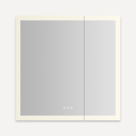 Robern AiO Reserve 29-1/4" x 30" Lighted Frameless Double Door Medicine Cabinet Mirror