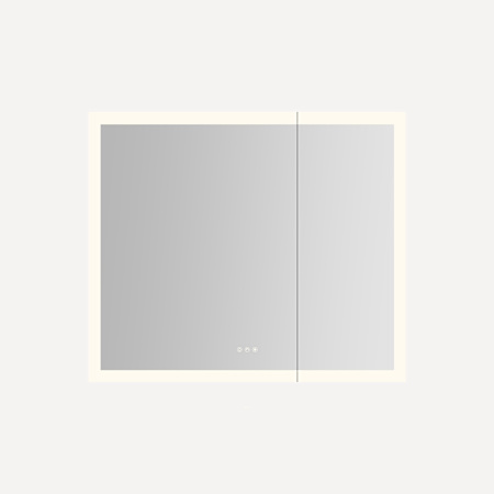 Robern AiO Reserve 35-1/4" x 30" Lighted Frameless Double Door Medicine Cabinet Mirror