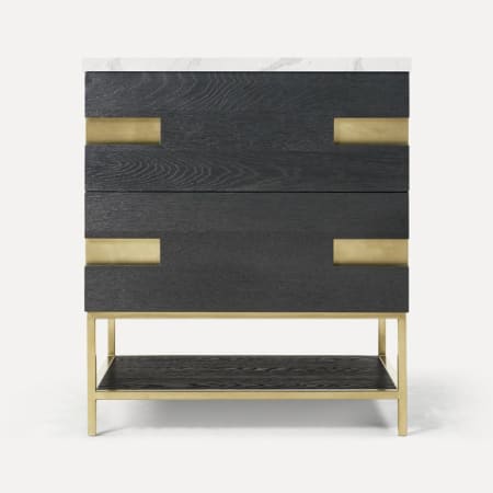 Robern Craft Series 30" Single Free Standing Vanity Cabinet Only - Less Vanity Top Matte Black Oak with Aged Brass