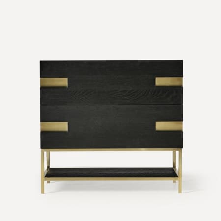 Robern Craft Series 36" Single Free Standing Vanity Cabinet Only - Less Vanity Top Matte Black Oak with Aged Brass