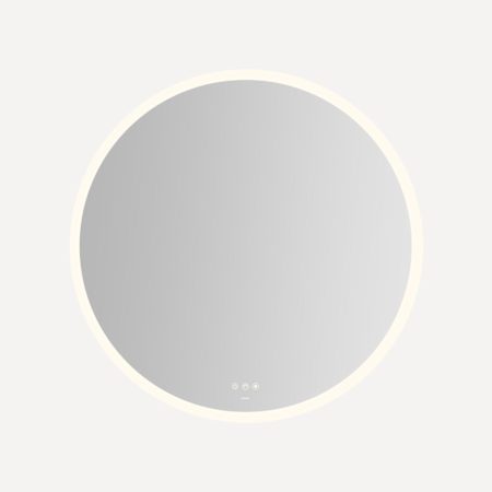 Robern Instinct 39-3/8" Diameter Circular Flat Frameless Wall Mounted Bathroom Mirror with LED Lighting Mirror