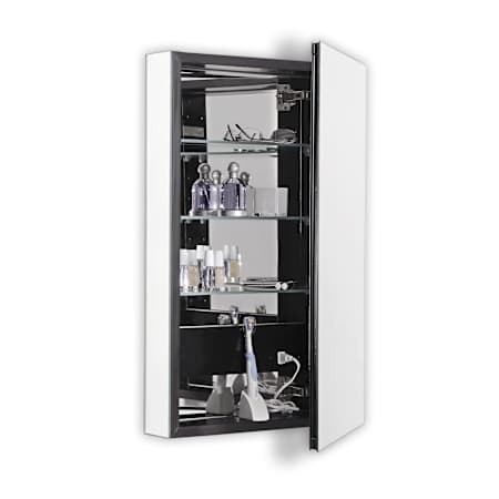 Robern PL 19" x 30" Frameless Medicine Cabinet Right Hinged with Flat Mirror and Electrical Outlet Black