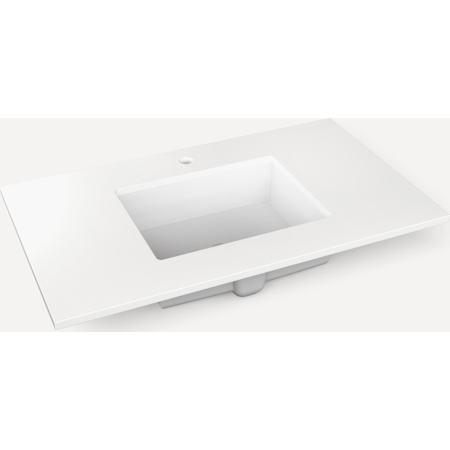 Robern Vanity Tops 37" Quartz Vanity Top Quartz White