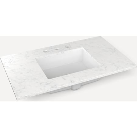 Robern Vanity Tops 37" Quartz Vanity Top with Three Pre-Drilled Holes Lyra