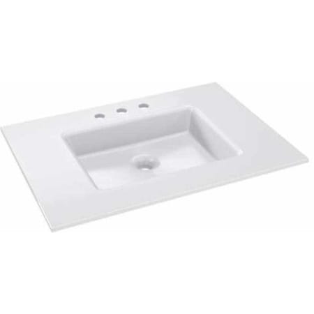 Robern 31" x 22" V14 Glass Vanity Top with Integrated 3 Hole Sink White