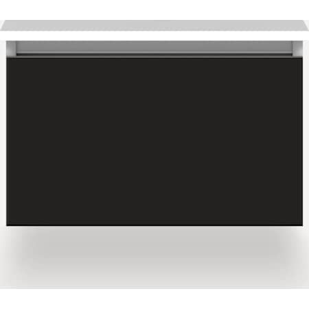 Robern Cartesian 25" Single Wall Mounted Vanity Cabinet Only - Less Vanity Top Matte Black