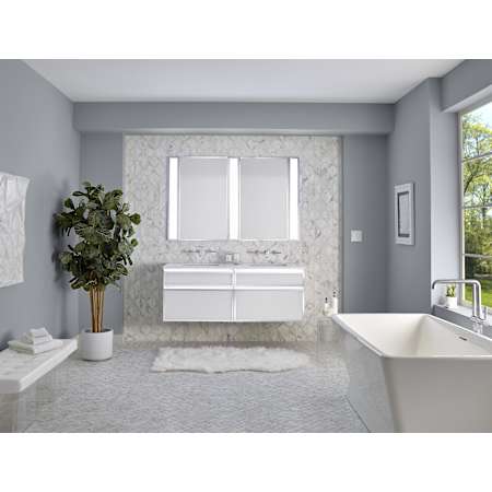 Robern Profiles 12" Single Wall Mounted Vanity Cabinet - Less Vanity Top with Full Drawer White / Chrome