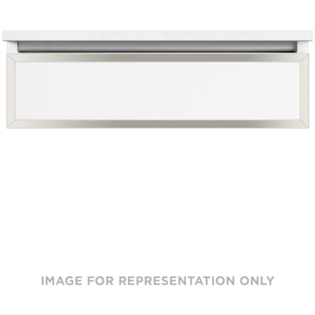 Robern Profiles 30" Single Wall Mounted Vanity Cabinet - Less Vanity Top with Plumbing Drawer White / Polished Nickel