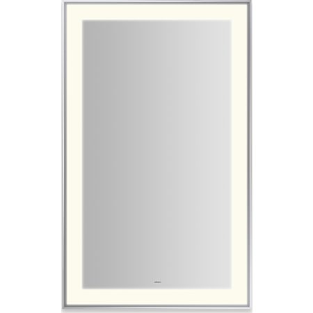 Robern Sculpt 25-1/4"W x 41-1/4"H Rectangular Flat Metal Framed Wall Mounted Bathroom Mirror with LED Lighting Chrome