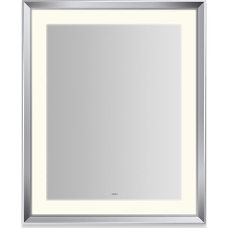 Robern Sculpt 27"W x 33"H Rectangular Flat Metal Framed Wall Mounted Bathroom Mirror with LED Lighting Chrome