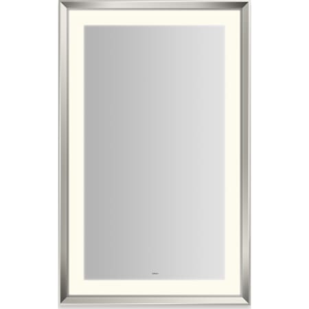 Robern Sculpt 27"W x 43"H Rectangular Flat Metal Framed Wall Mounted Bathroom Mirror with LED Lighting and Defogger Technology Polished Nickel