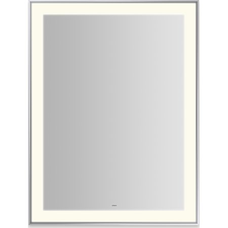Robern Sculpt 31-1/4"W x 41-1/4"H Rectangular Flat Metal Framed Wall Mounted Bathroom Mirror with LED Lighting Chrome