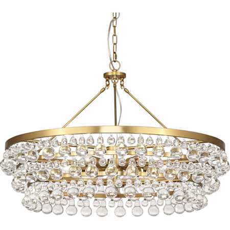 Robert Abbey Bling 6 Light 35" Wide Waterfall Chandelier Antique Brass