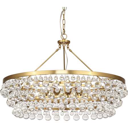 Robert Abbey Bling 6 Light 35" Wide Waterfall Chandelier Antique Brass